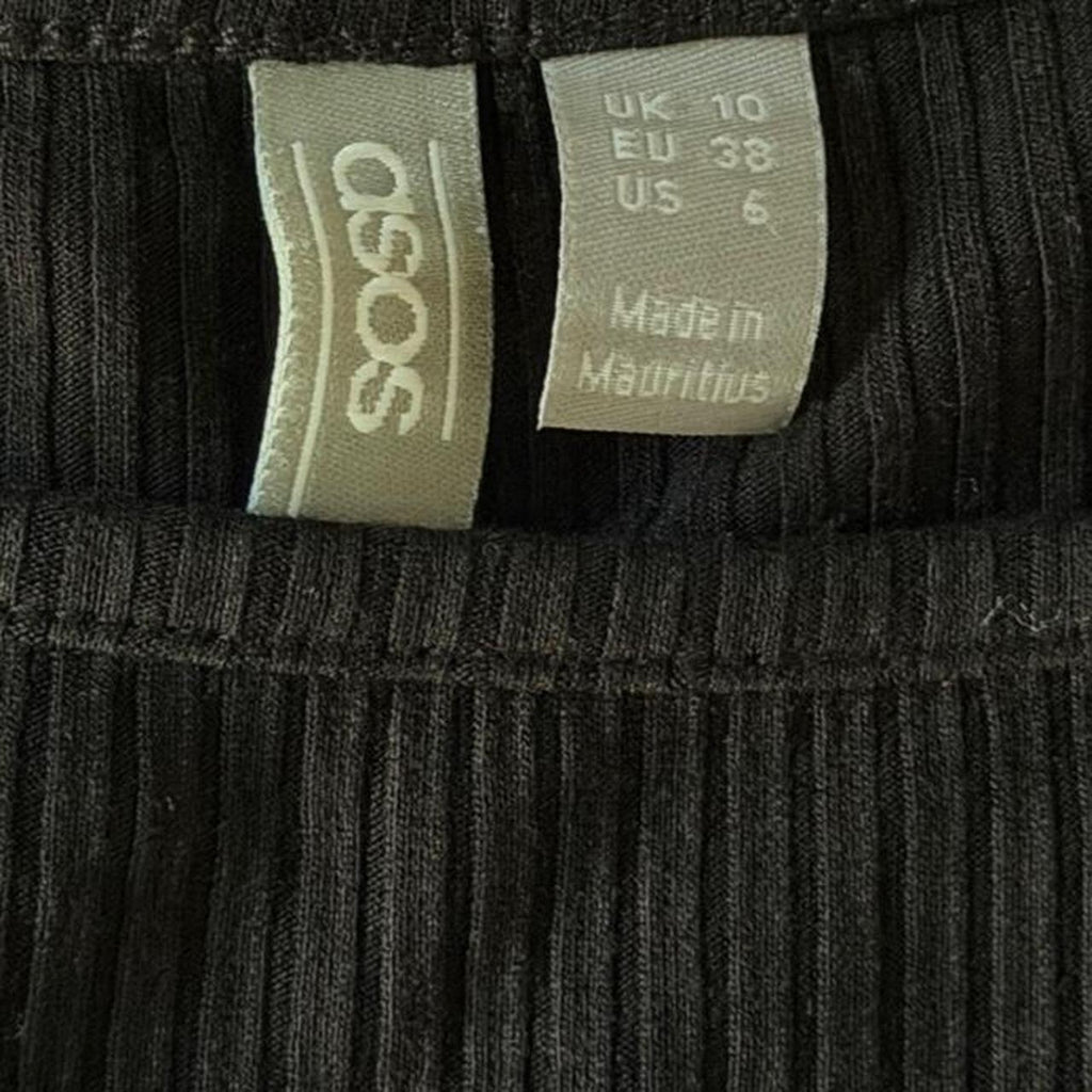 ASOS Black Ribbed Tank (size 6)