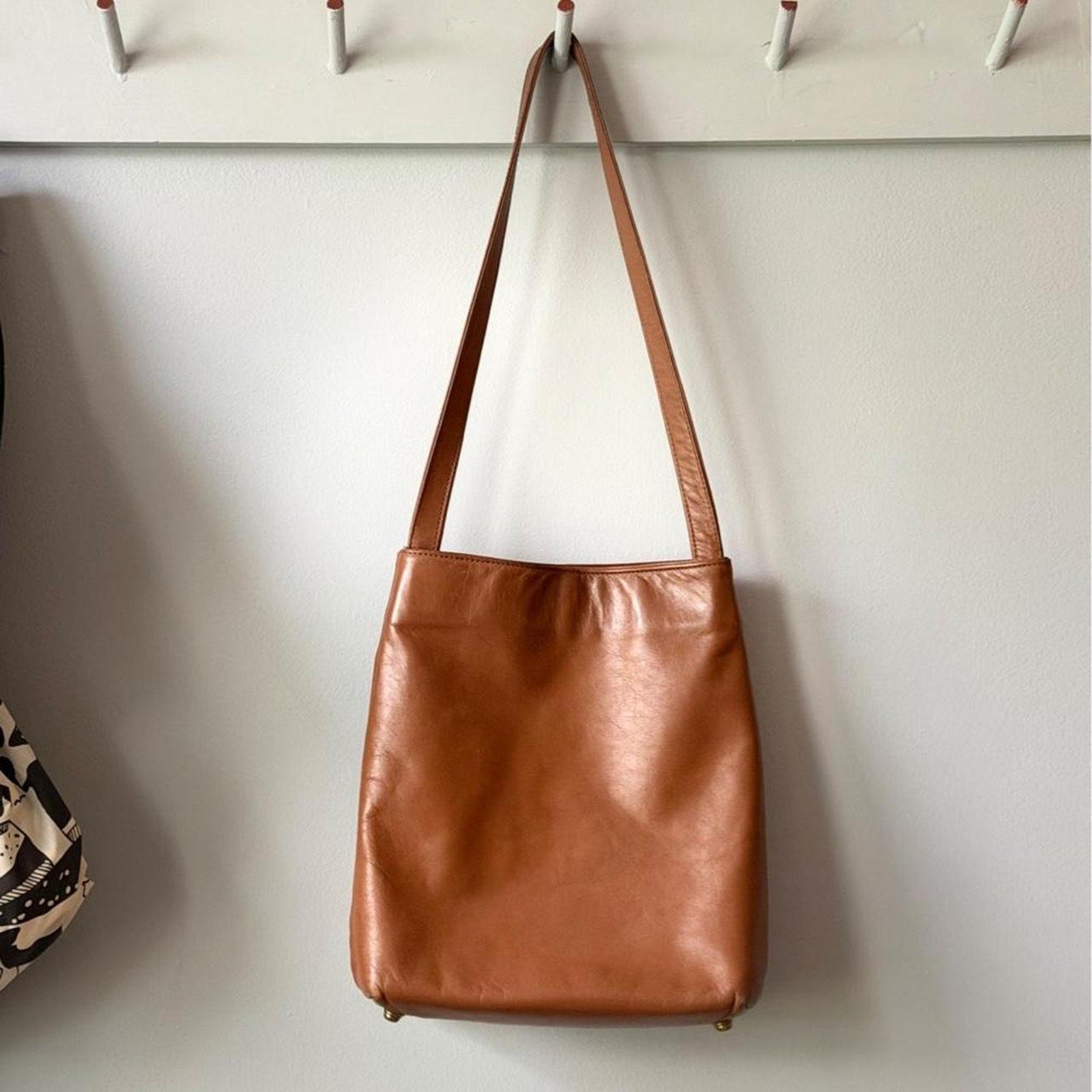 Vintage Merlin Warm Brown Leather Shoulder Bag