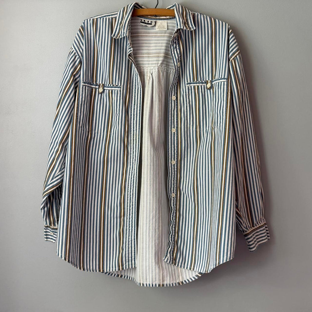 Vintage Ilio Striped Button Up Shirt (size medium)