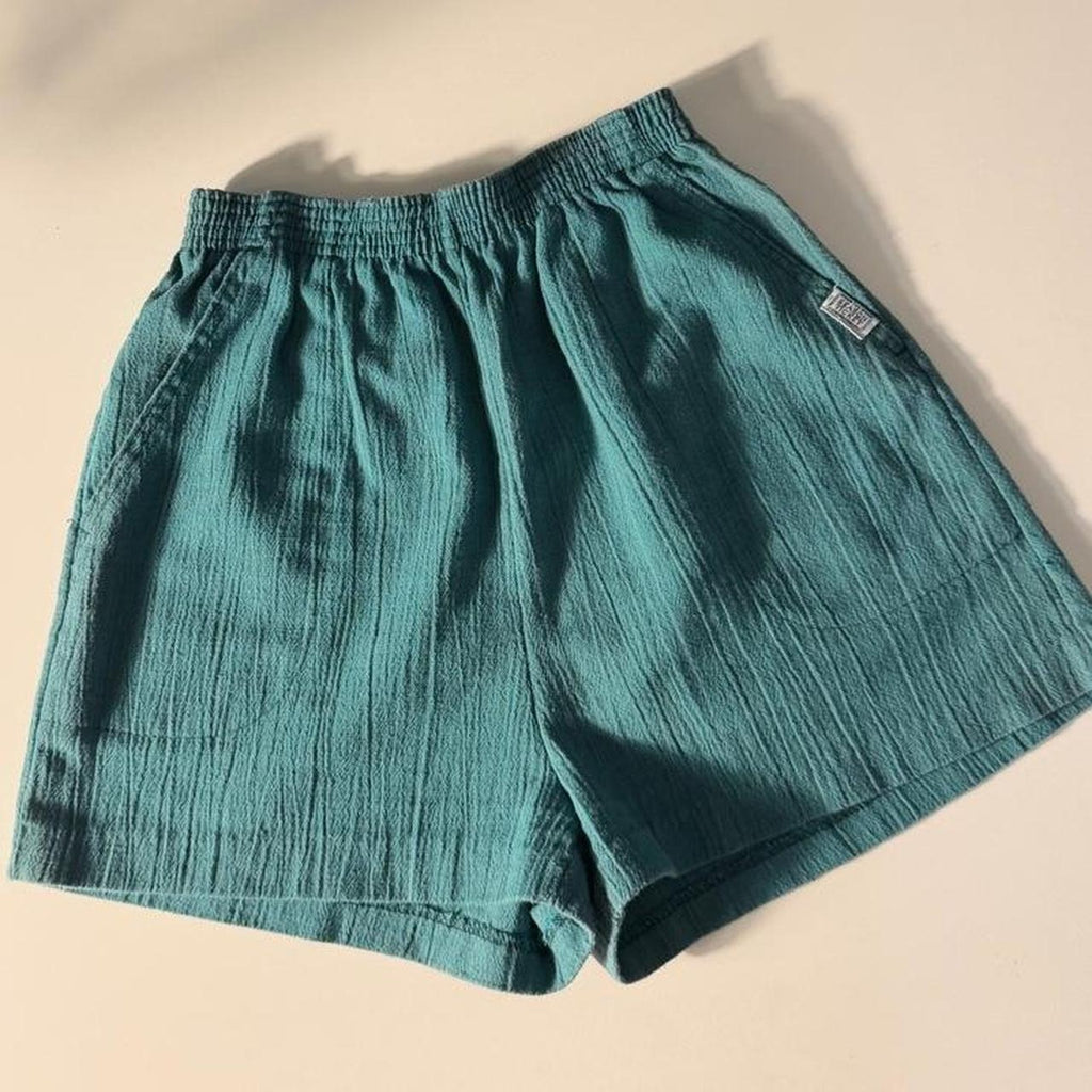 Vintage Season Ticket Teal High Rise Shorts (size x-small)