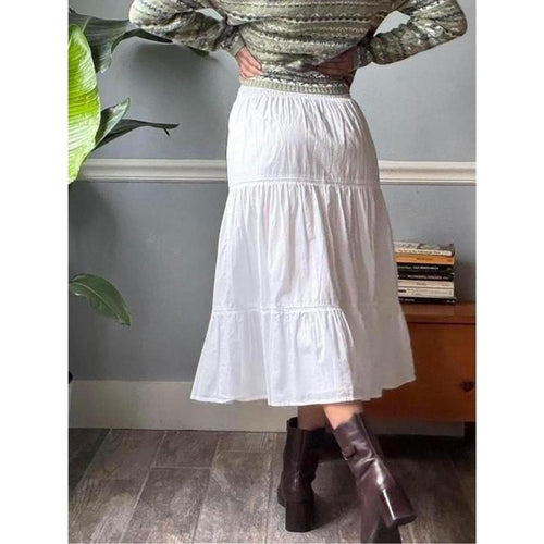 Rails Tiered White Midi Skirt