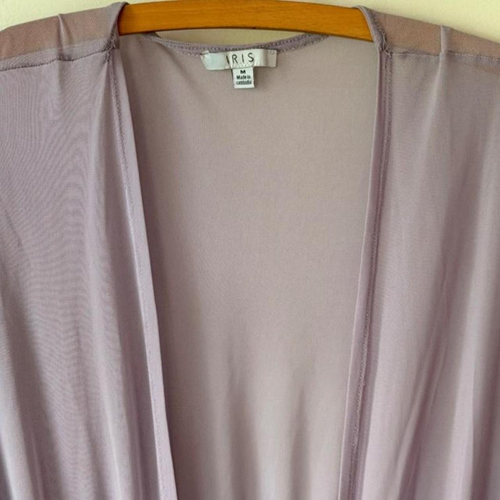Iris Lilac Sheer Tie Waist Robe