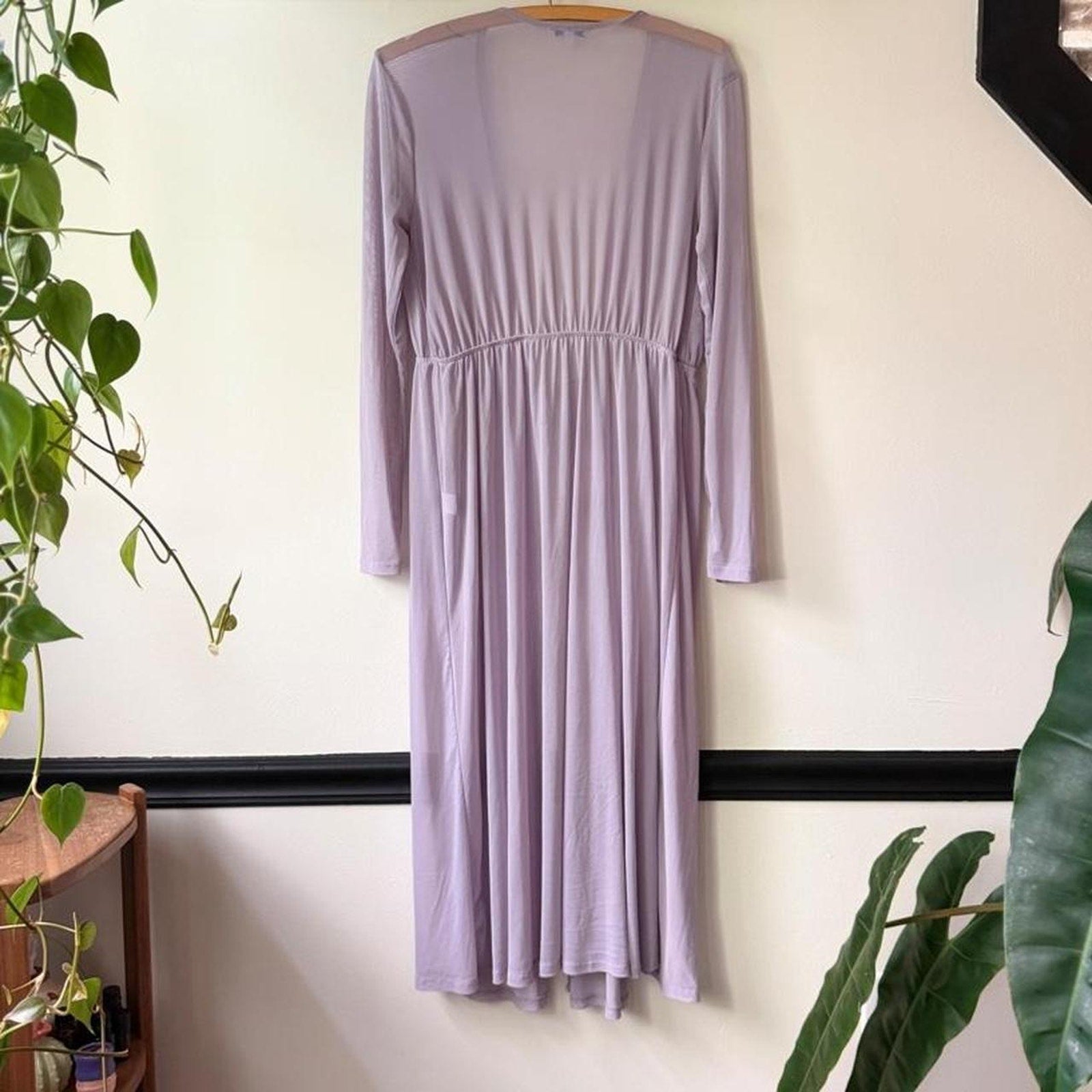 Iris Lilac Sheer Tie Waist Robe