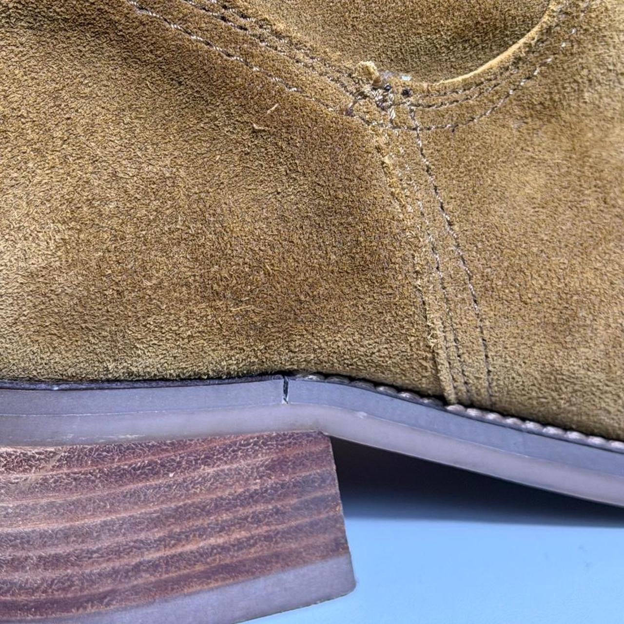 Vintage Tobacco Suede Western Ankle Boots (size 7.5)