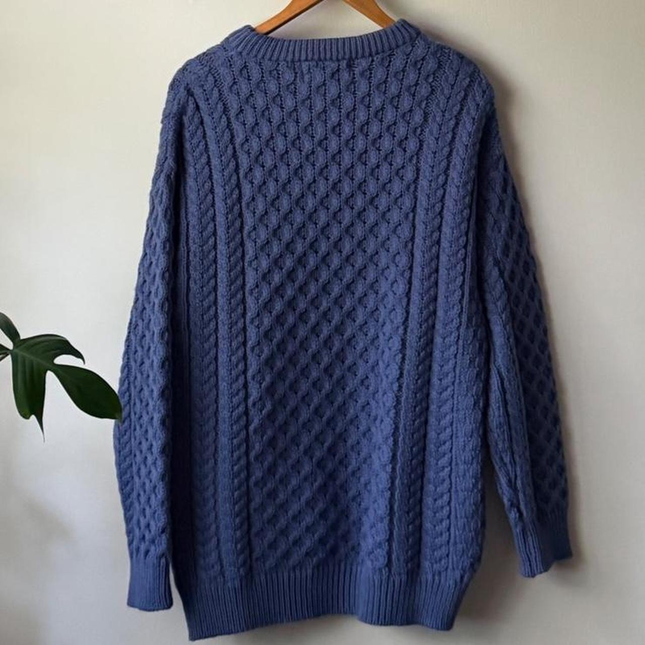 Vintage Aran Crafts Blue Cable Knit Sweater (size medium)