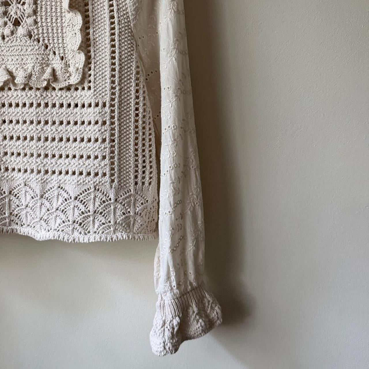 Zara Crochet Eyelit Blouse (size medium)