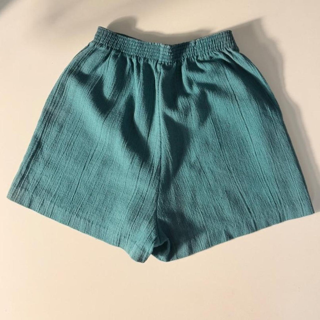 Vintage Season Ticket Teal High Rise Shorts (size x-small)