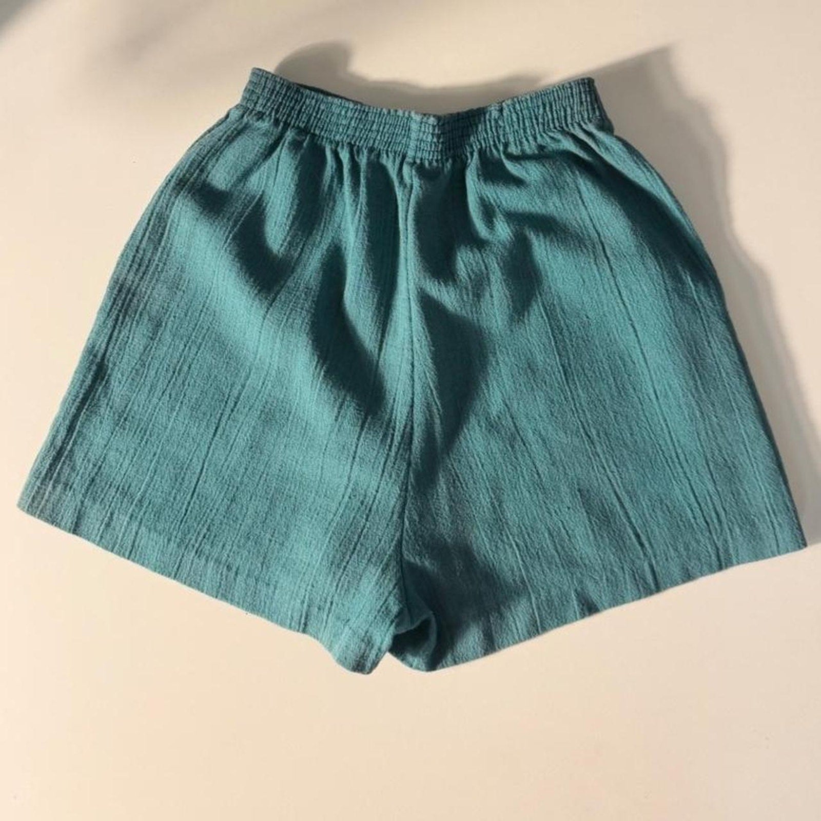 Vintage Season Ticket Teal High Rise Shorts (size x-small)