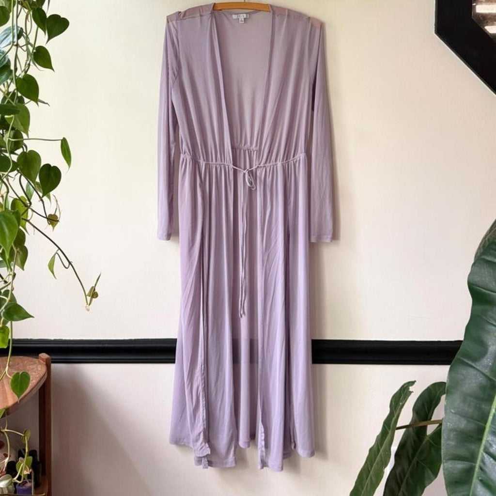 Iris Lilac Sheer Tie Waist Robe