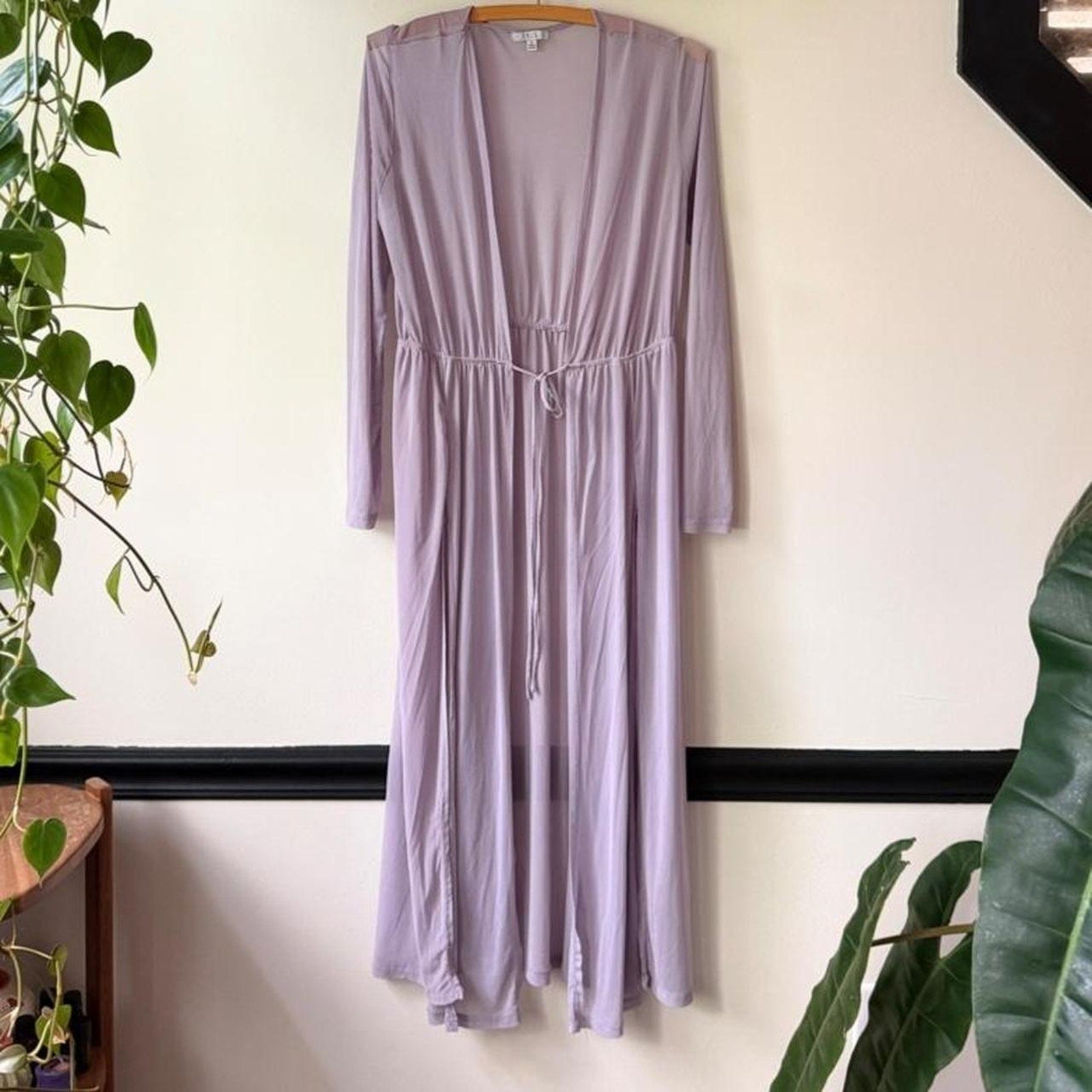 Iris Lilac Sheer Tie Waist Robe