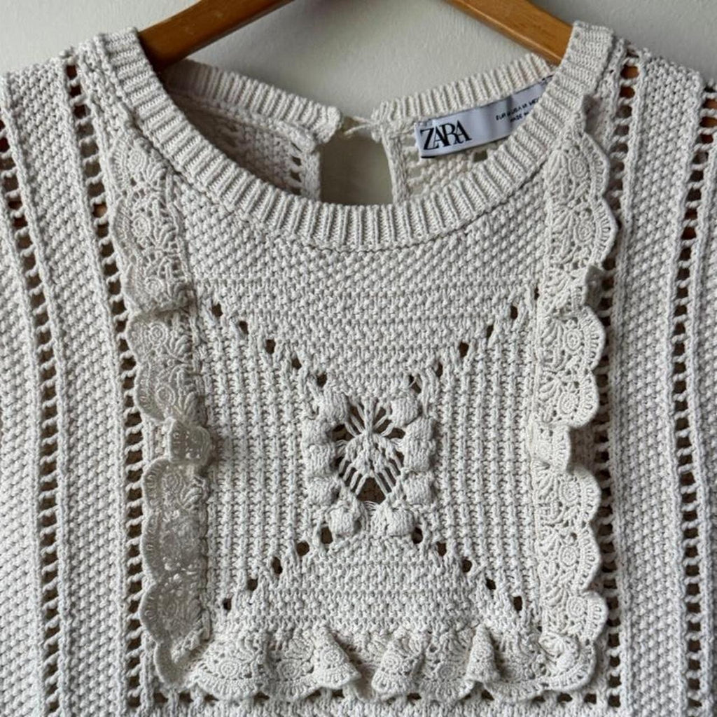 Zara Crochet Eyelit Blouse (size medium)