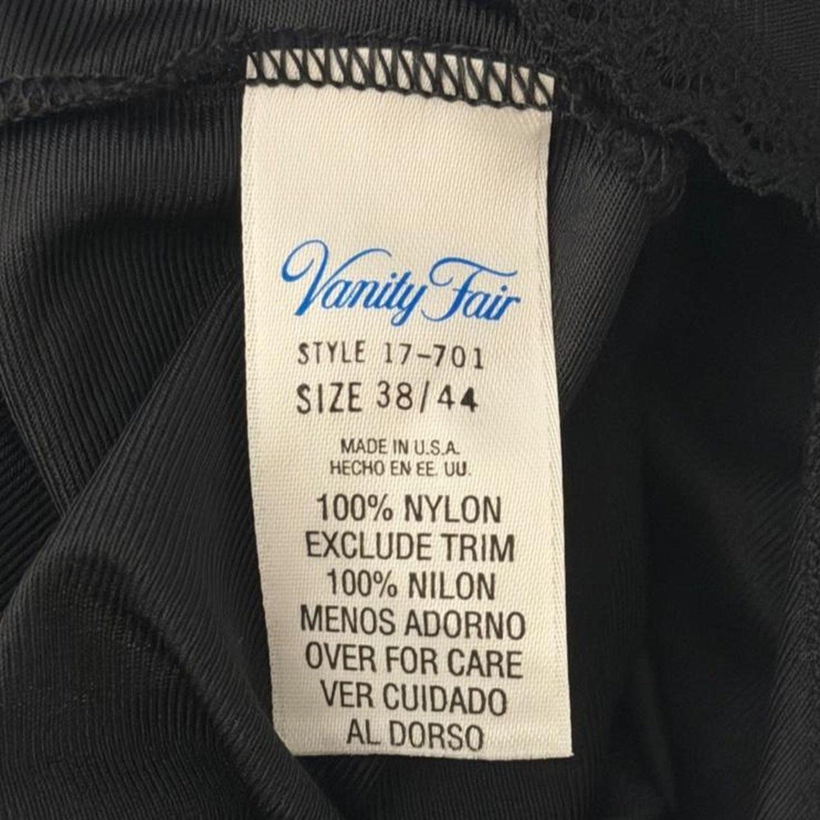 Vintage Vanity Fair Black Camisole (size small)