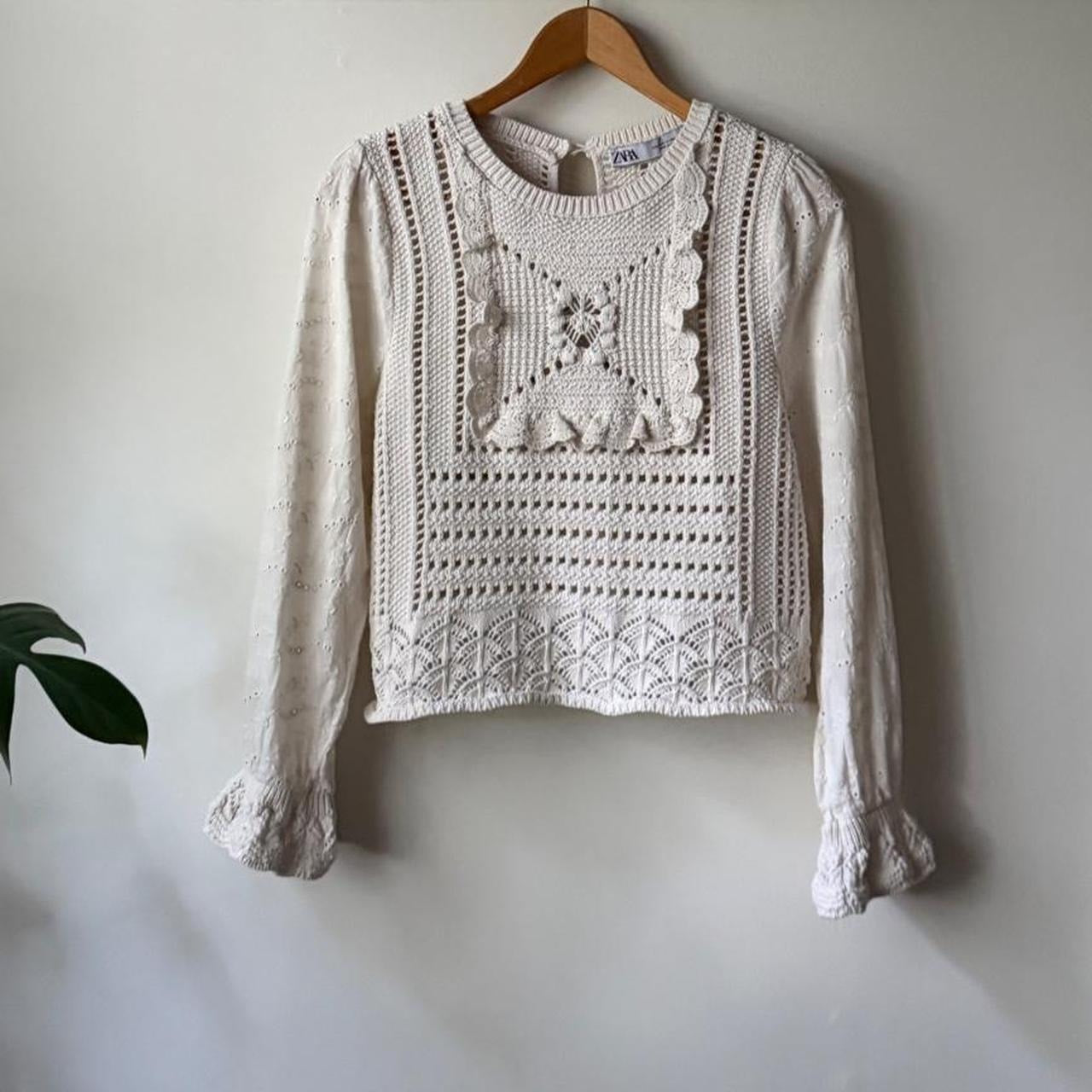 Zara Crochet Eyelit Blouse (size medium)